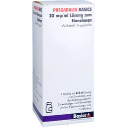 Abbildung: Pregabalin Basics 20 mg / ml Lösung zum Einnehmen 473 ml, Lösung zum Einnehmen PZN 17580616