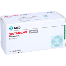 Abbildung: Zocor 20 mg Filmtabletten 100 St, Filmtabletten PZN 17582578