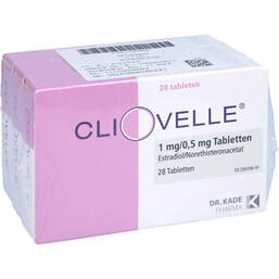 Abbildung: Cliovelle 1 mg / 0,5 mg Tabletten 3X28 St, Tabletten PZN 17582609