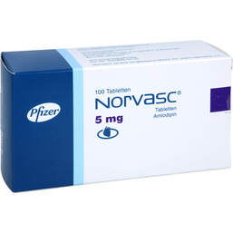 Abbildung: Norvasc 5 mg Tabletten 100 St, Tabletten PZN 17585594