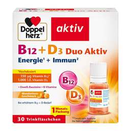 Abbildung: Doppelherz B12 + D3 Duo Aktiv Trinkampullen 30 St, Trinkampullen PZN 17586004
