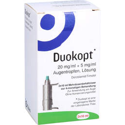 Abbildung: Duokopt 20 mg / ml + 5 mg / ml Augentropfen 2X10 ml, Augentropfen PZN 17586369
