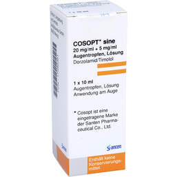 Abbildung: Cosopt sine 20 mg / ml + 5 mg / ml Augentropfen Lösung 1X10 ml, Augentropfen PZN 17586381