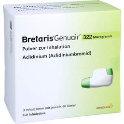 Abbildung: Bretaris Genuair 322 µg Pulver z.Inhalation 3x60ED 3 St, Inhalationspulver PZN 17586458