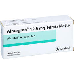 Abbildung: Almogran 12,5 mg Filmtabletten 14 St, Filmtabletten PZN 17591459