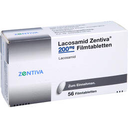 Abbildung: Lacosamid Zentiva 200 mg Filmtabletten 56 St, Filmtabletten PZN 17593470