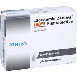 Abbildung: Lacosamid Zentiva 150 mg Filmtabletten 56 St, Filmtabletten PZN 17593493