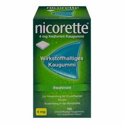 Abbildung: Nicorette 4 mg freshmint Kaugummi 105 St, Kaugummi PZN 17593501