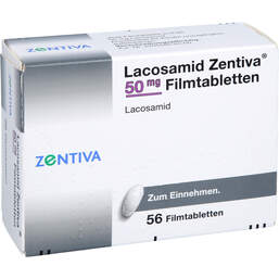 Abbildung: Lacosamid Zentiva 50 mg Filmtabletten 56 St, Filmtabletten PZN 17593518