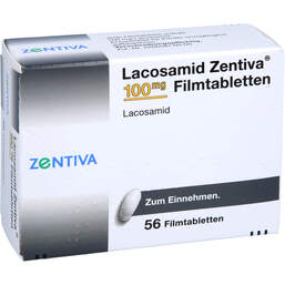 Abbildung: Lacosamid Zentiva 100 mg Filmtabletten 56 St, Filmtabletten PZN 17593553