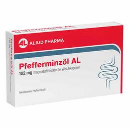 Abbildung: Pfefferminzöl AL 182 mg magensaftresistent Weichkapseln bei Reizdarm 60 St, Magensaftresistente Weichkapseln PZN 17594423
