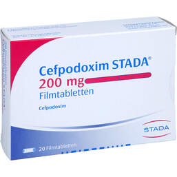 Abbildung: Cefpodoxim STADA 200 mg Filmtabletten 20 St, Filmtabletten PZN 17601643