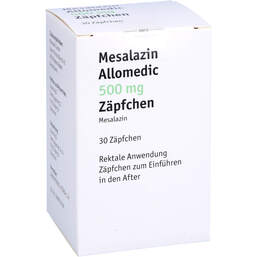 Abbildung: Mesalazin Allomedic 500 mg Zäpfchen 30 St, Suppositorien PZN 17601985
