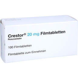 Abbildung: Crestor 20 mg Filmtabletten 100 St, Filmtabletten PZN 17602186