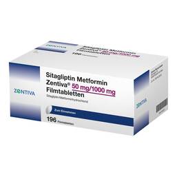 Abbildung: Sitagliptin Metformin Zentiva 50 mg / 1000 mg Fta 196 St, Filmtabletten PZN 17602223