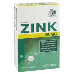 Abbildung: Zink 25 mg Tabletten Tabletten, 120 St PZN 17605061