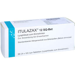 Abbildung: Itulazax 12 SQ-Bet Lyophilisat zum Einnehmen 90 St, Sublingualtabletten PZN 17611044