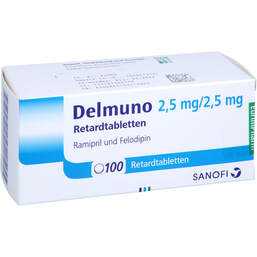 Abbildung: Delmuno 2,5 mg / 2,5 mg Retardtabletten 100 St, Retard-Tabletten PZN 17611601