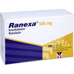 Abbildung: Ranexa 500 mg Retardtabletten 100 St, Retard-Tabletten PZN 17612799