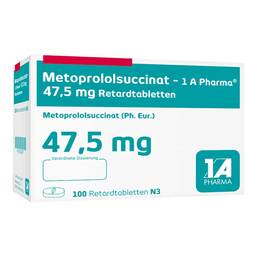 Abbildung: Metoprololsuccinat-1A Phar.47,5 Retardtabletten 100 St, Retard-Tabletten PZN 17614551