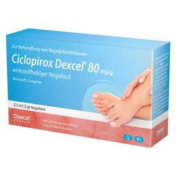 Abbildung: Ciclopirox Dexcel® 80 mg/g wirkstoffhaltiger Nagellack Wirkstoffhaltiger Nagellack, 3.3 ml PZN 17617236