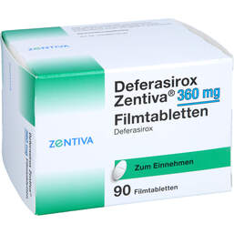 Abbildung: Deferasirox Zentiva 360 mg Filmtabletten 90 St, Filmtabletten PZN 17618543