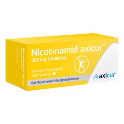 Abbildung: Nicotinamid axicur® 200 mg Tabletten Tabletten, 100 St PZN 17620480