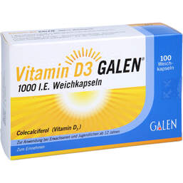 Abbildung: Vitamin D3 Galen 1000 I.E. Weichkapseln 100 St, Weichkapseln PZN 17622757