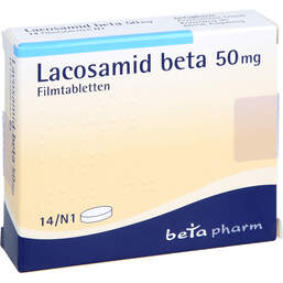 Abbildung: Lacosamid beta 50 mg Filmtabletten 14 St, Filmtabletten PZN 17622964