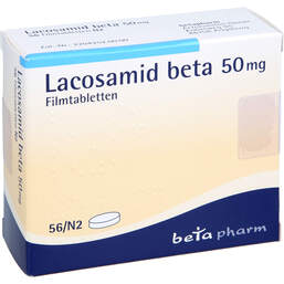 Abbildung: Lacosamid beta 50 mg Filmtabletten 56 St, Filmtabletten PZN 17622970