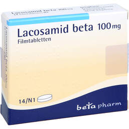 Abbildung: Lacosamid beta 100 mg Filmtabletten 14 St, Filmtabletten PZN 17622993