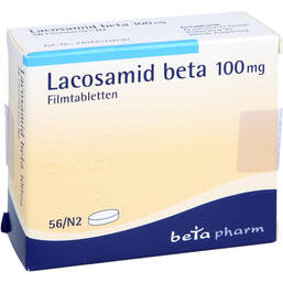 Abbildung: Lacosamid beta 100 mg Filmtabletten 56 St, Filmtabletten PZN 17623024