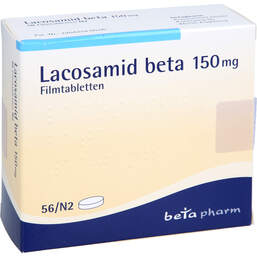 Abbildung: Lacosamid beta 150 mg Filmtabletten 56 St, Filmtabletten PZN 17623047