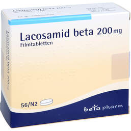 Abbildung: Lacosamid beta 200 mg Filmtabletten 56 St, Filmtabletten PZN 17623076