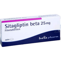 Abbildung: Sitagliptin beta 25 mg Filmtabletten 28 St, Filmtabletten PZN 17623142