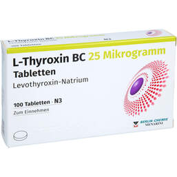 Abbildung: L-Thyroxin BC 25 Mikrogramm Tabletten 100 St, Tabletten PZN 17627588