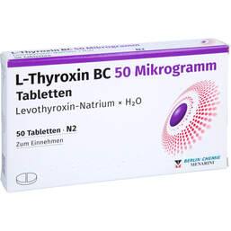 Abbildung: L-Thyroxin BC 50 Mikrogramm Tabletten 50 St, Tabletten PZN 17627602