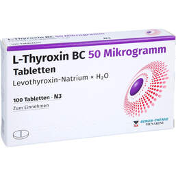 Abbildung: L-Thyroxin BC 50 Mikrogramm Tabletten 100 St, Tabletten PZN 17627619