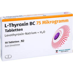 Abbildung: L-Thyroxin BC 75 Mikrogramm Tabletten 50 St, Tabletten PZN 17627631