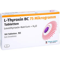 Abbildung: L-Thyroxin BC 75 Mikrogramm Tabletten 100 St, Tabletten PZN 17627648