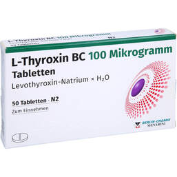 Abbildung: L-Thyroxin BC 100 Mikrogramm Tabletten 50 St, Tabletten PZN 17627660