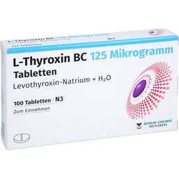 Abbildung: L-Thyroxin BC 125 Mikrogramm Tabletten 100 St, Tabletten PZN 17627714