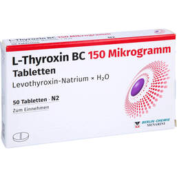 Abbildung: L-Thyroxin BC 150 Mikrogramm Tabletten 50 St, Tabletten PZN 17627737