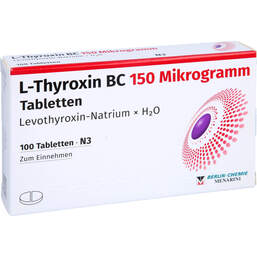 Abbildung: L-Thyroxin BC 150 Mikrogramm Tabletten 100 St, Tabletten PZN 17627743