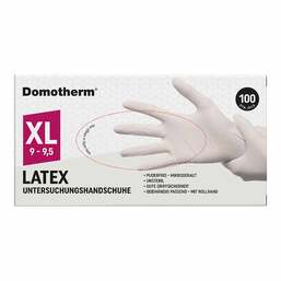 Abbildung: Domotherm Untersuchungshandschuhe Latex unsteril pf XL weiß 100 St, Handschuhe PZN 17627915 