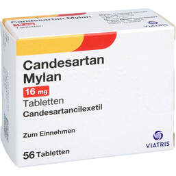 Abbildung: Candesartan Mylan 16 mg Tabletten 56 St, Tabletten PZN 17629274