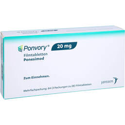 Abbildung: Ponvory 20 mg Filmtabletten 84 St, Filmtabletten PZN 17670070