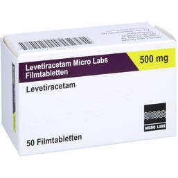 Abbildung: Levetiracetam Micro Labs 500 mg Filmtabletten 50 St, Filmtabletten PZN 17819253
