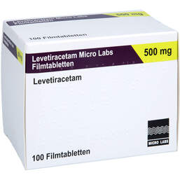 Abbildung: Levetiracetam Micro Labs 500 mg Filmtabletten 100 St, Filmtabletten PZN 17819276