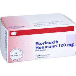 Abbildung: Etoricoxib Heumann 120 mg Filmtabletten 100 St, Filmtabletten PZN 17824113